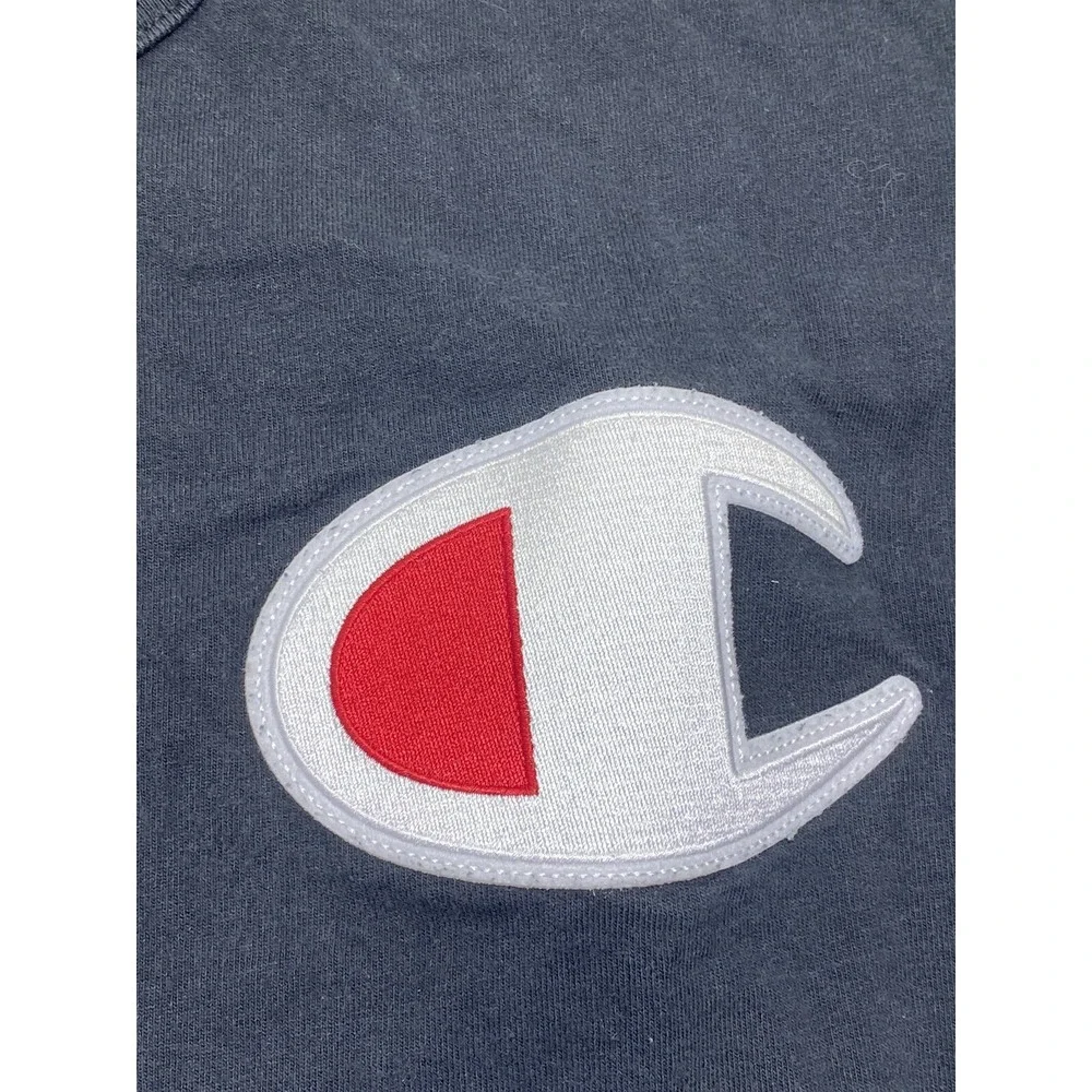 Vintage Champion Shirt Adult Sz 2XL Short Sleeve Big C Logo Embroidered Black - Picture 2 of 8
